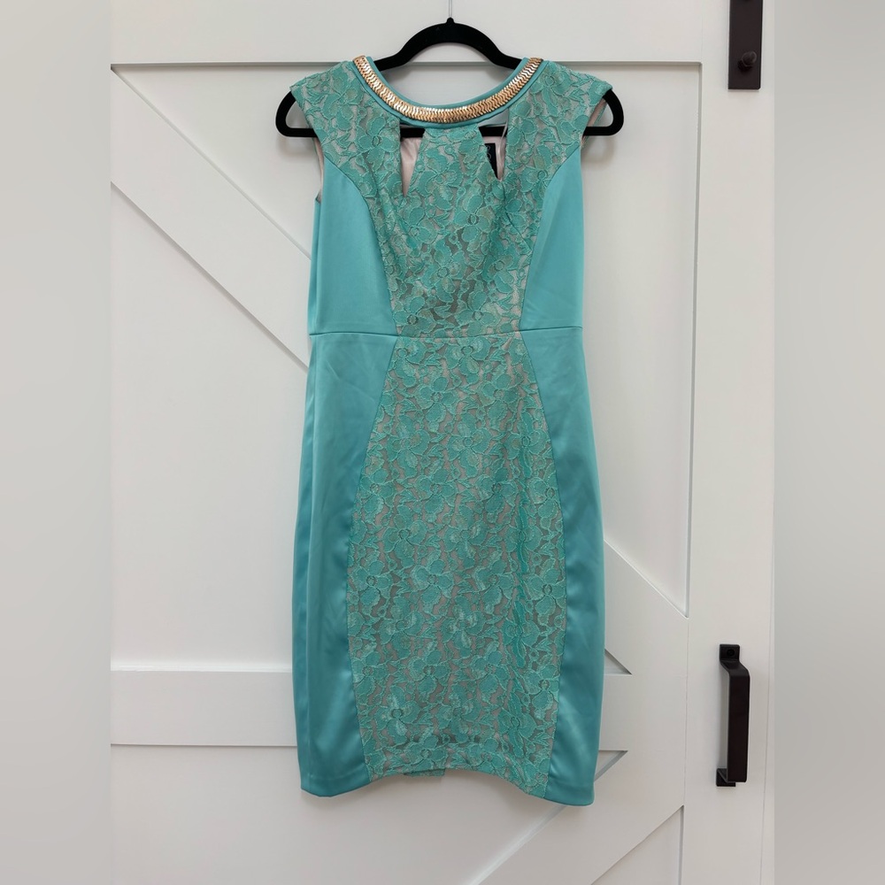 Jax Teal Lace Midi Dress